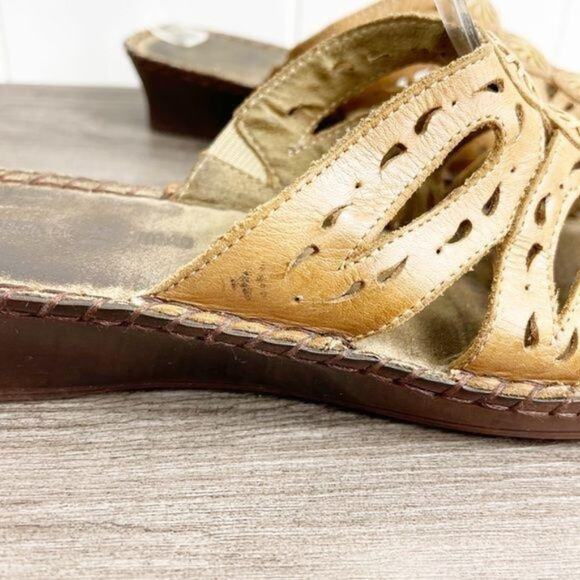 DUCK HEAD Slide Leather Boho Sandals - Picture 2 of 9